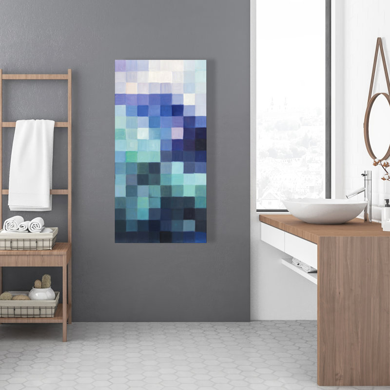 Pixelized Landscape - Toile des montagnes de la salle de bain | Décoration intérieure