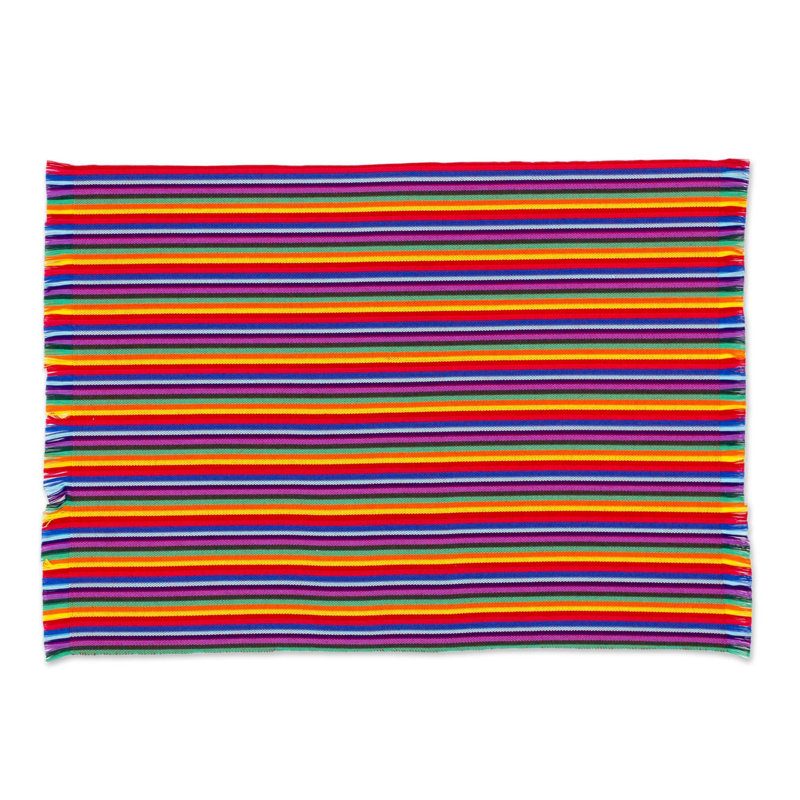 Abibat Cotton Striped Rectangle Placemat And Napkin Set