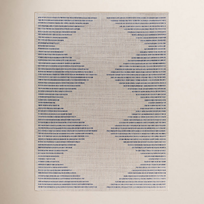 Calliah Striped Polypropylene Area Rug in Blue/Cream, Rectangle 6'7" x 9'