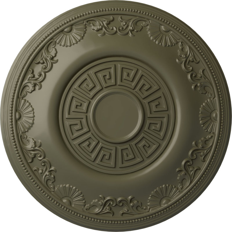 25 médaillons de plafond Nestor de 25 7/8 po x P 2 1/4 po (convient aux auvents jusqu'à 5 po), Tortue peinte