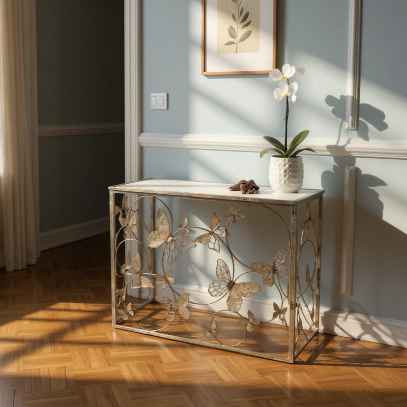 102cm Glass Top Console Table