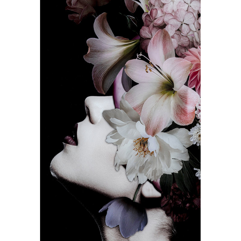 Flowery Beauty Photographic Art Print on Glass