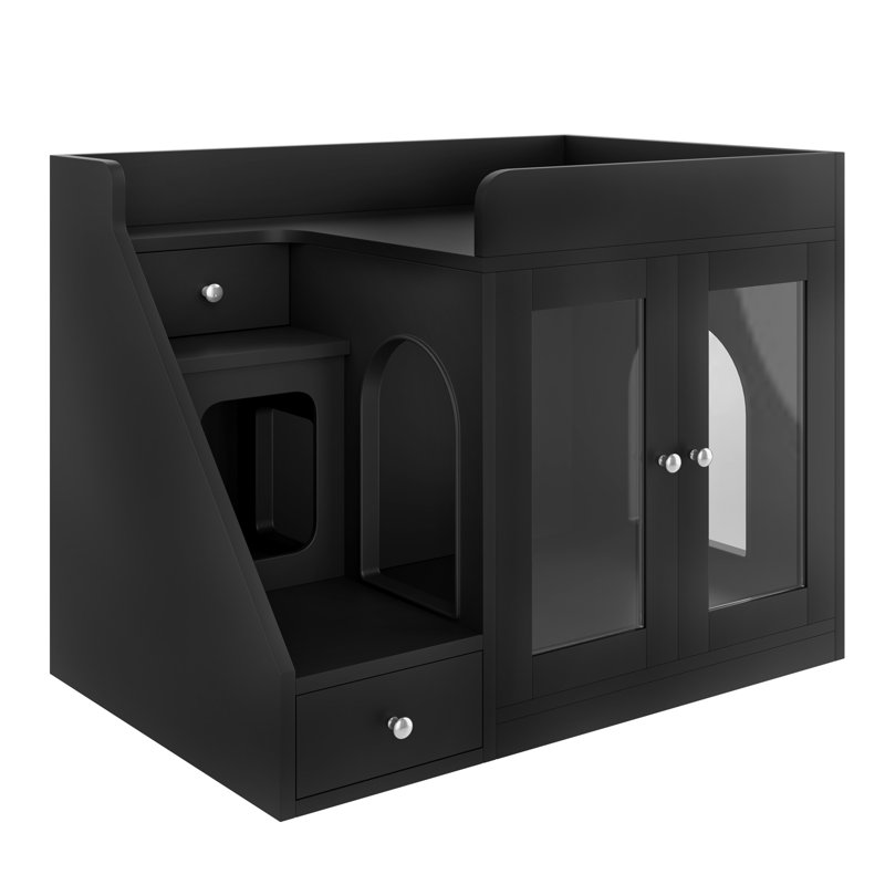Enceinte de litière pour chat avec lumière, Black