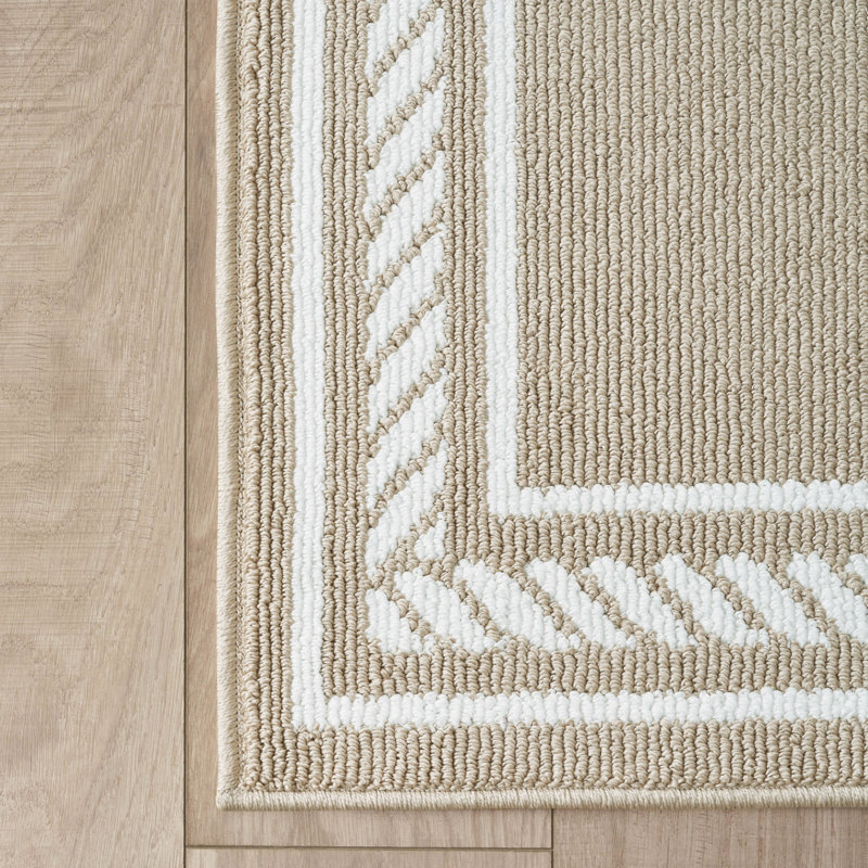 Nautica Rope Border Machine Washable All Loop Tufted Rugs 1-Piece, Rectangle 2'2" x 3'9" 