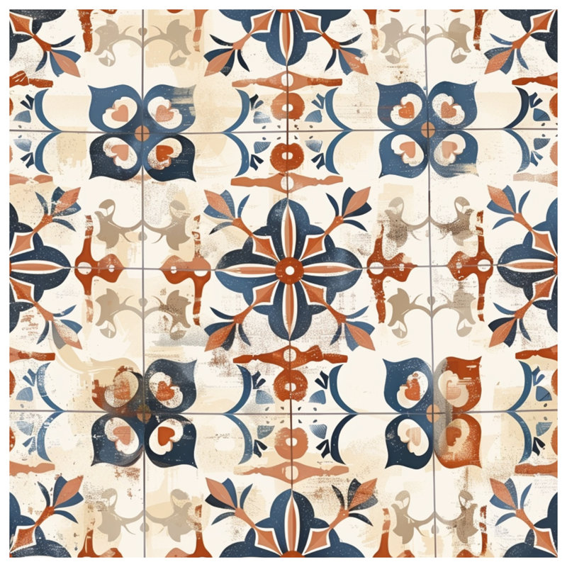 Ornate Floral Tile Double Sided Throw Pillows, 16 x 16 pouces