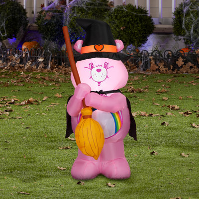 Lumière d'Halloween joyeuse comme une sorcière avec un balai-CloudCo