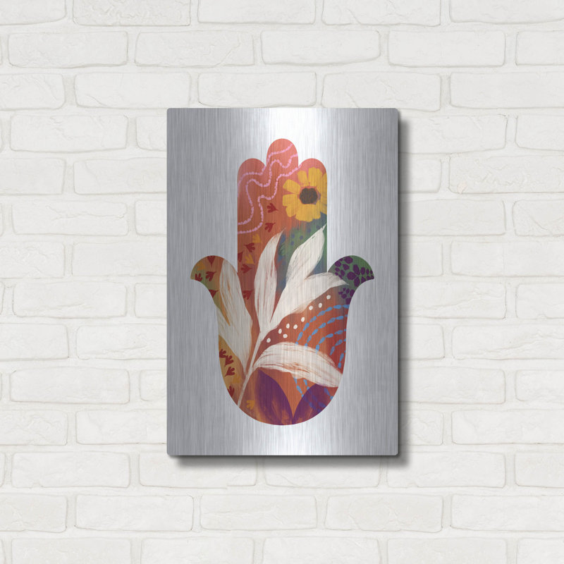 Red Barrel Studio® «Fall Hamsa» par Linda Woods, art mural en métal, H 24 po x l 16 po