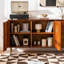 Buffet de rangement moderne en bois massif minimaliste-111638395