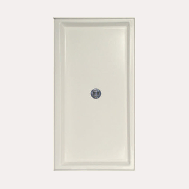 Base de douche à seuil simple l 67 po x p 36 po, Biscuit