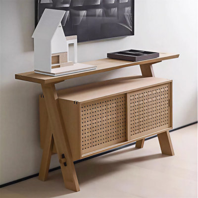 Vitrine en rotin de style Wabi Sabi
