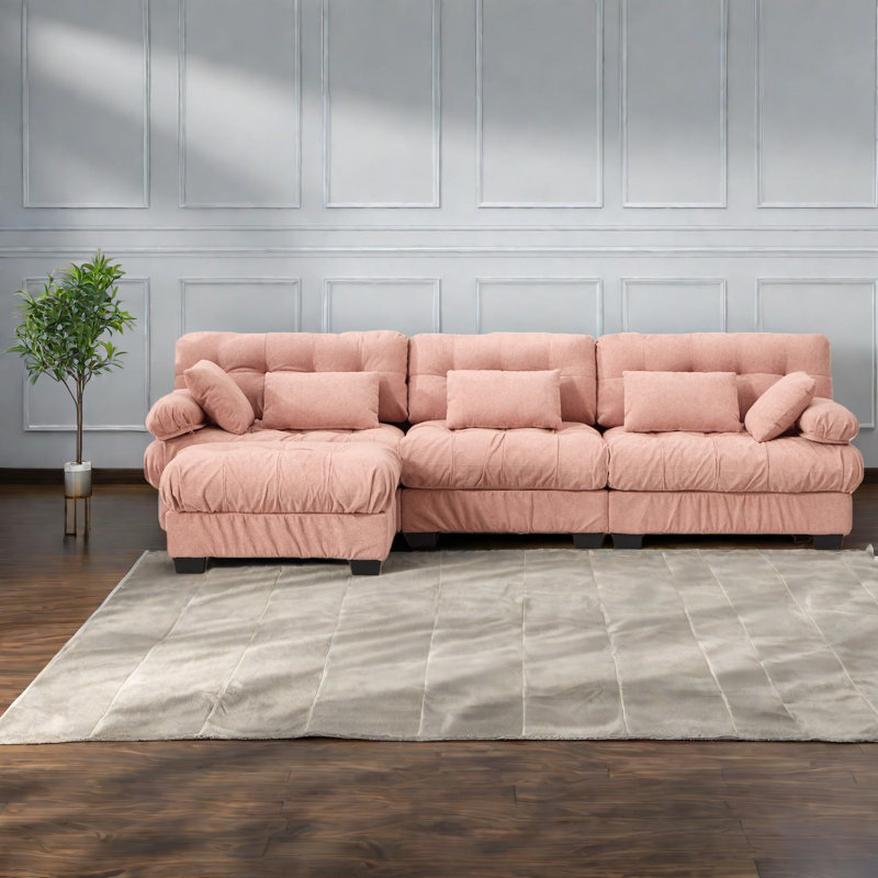 Canapé modulaire à assise profonde, canapé en forme de L moderne pour la maison