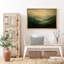 «Misty Green Mountain Range Tranquil Nature Landscape», reproduction d'art sur toile encadrée-120420027-120420028