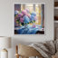 Nature morte vase hortensia bouquet pastel doux sur toile