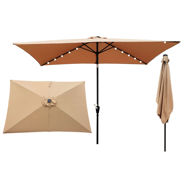 Parasol rectangulaire 10X6.5Ft, Brun