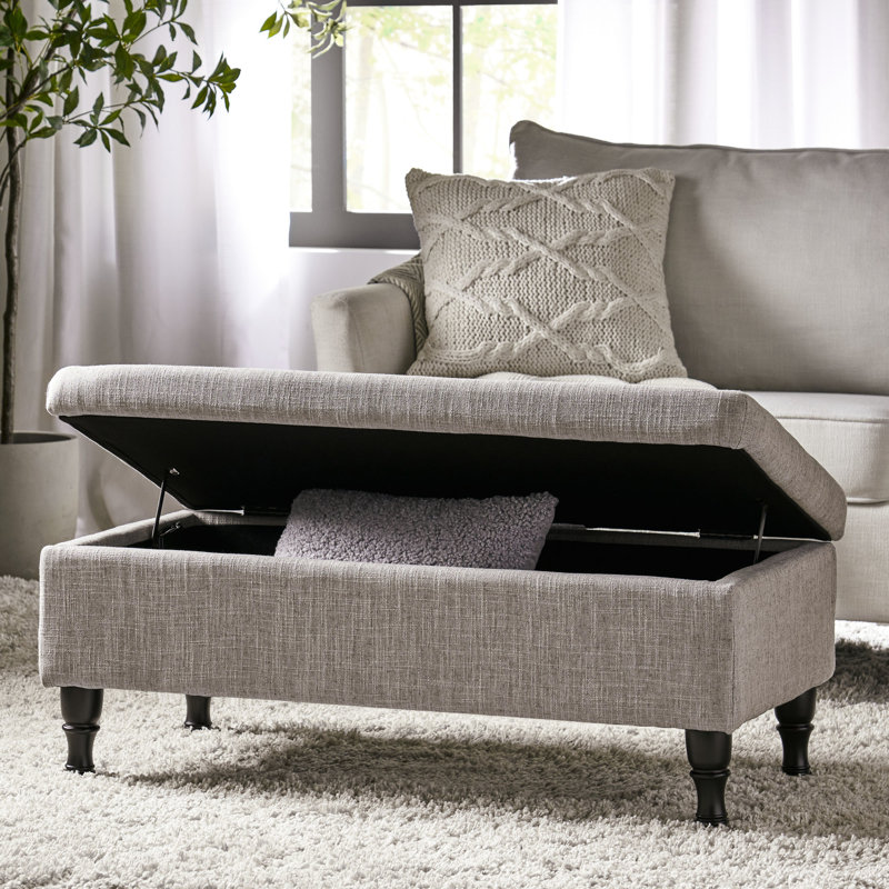 Practical - Grey With Storage Compartment Luxurious Tufting And Hidden