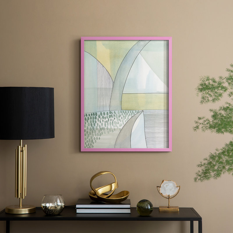 Mint Reflection II Framed Print - Solid Wood, H 30 po x l 24 po, Rose