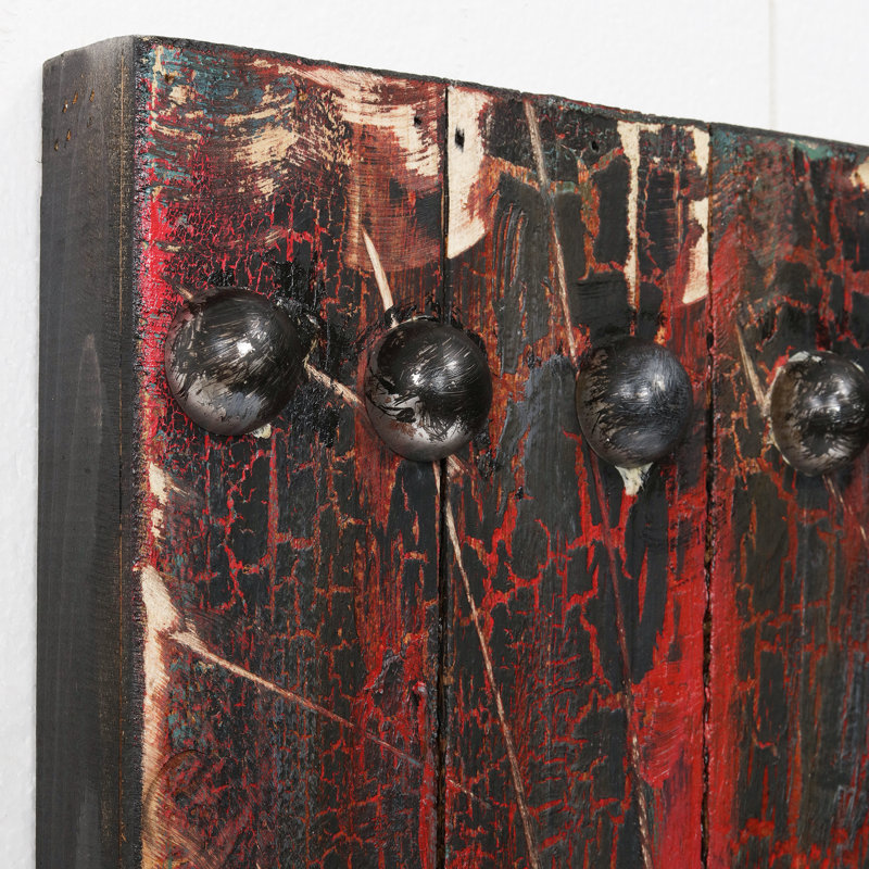 Décoration murale dimensionnelle en fer peinte à la main Ledezma «Antique Wooden Doors 1»