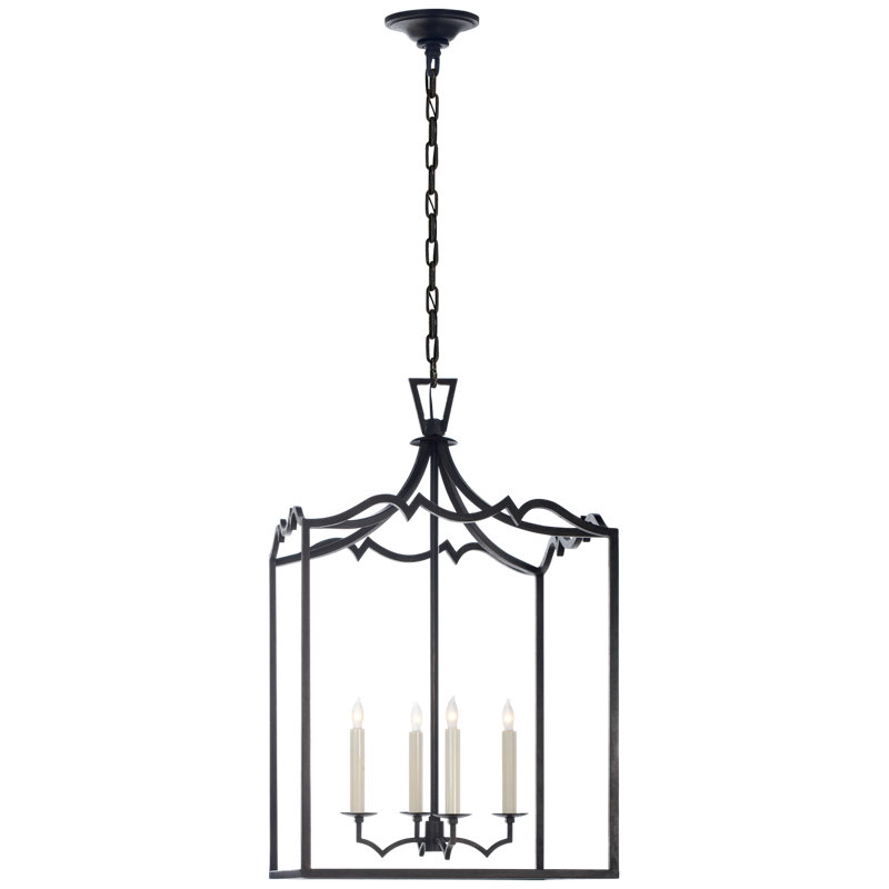 Chapman & Myers Darlana Small Fancy Lantern, Aged Iron, 29.25" H x 17.25" W x 17.25" D