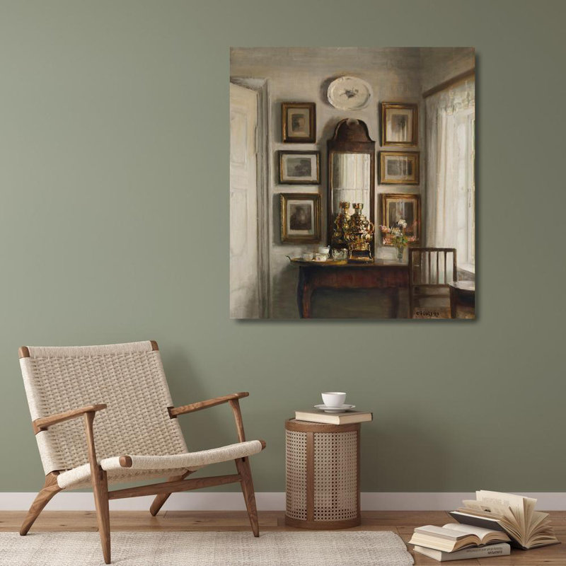 «Interior with a Samovar» par Carl Holsøe - Art mural sur toile tendue avec châssis, H 40 po x l 28 po