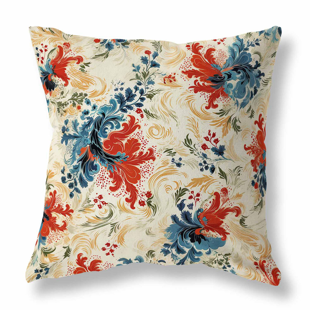 Retro Remix Floral Square Cushion mit Füllung