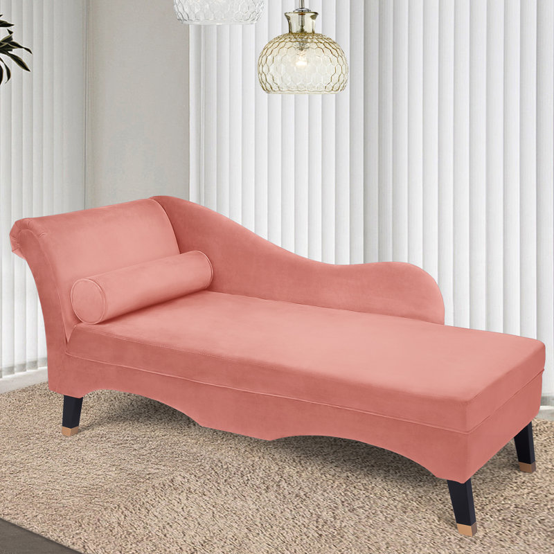 Canapé incliné en velours haute densité, Velours rose