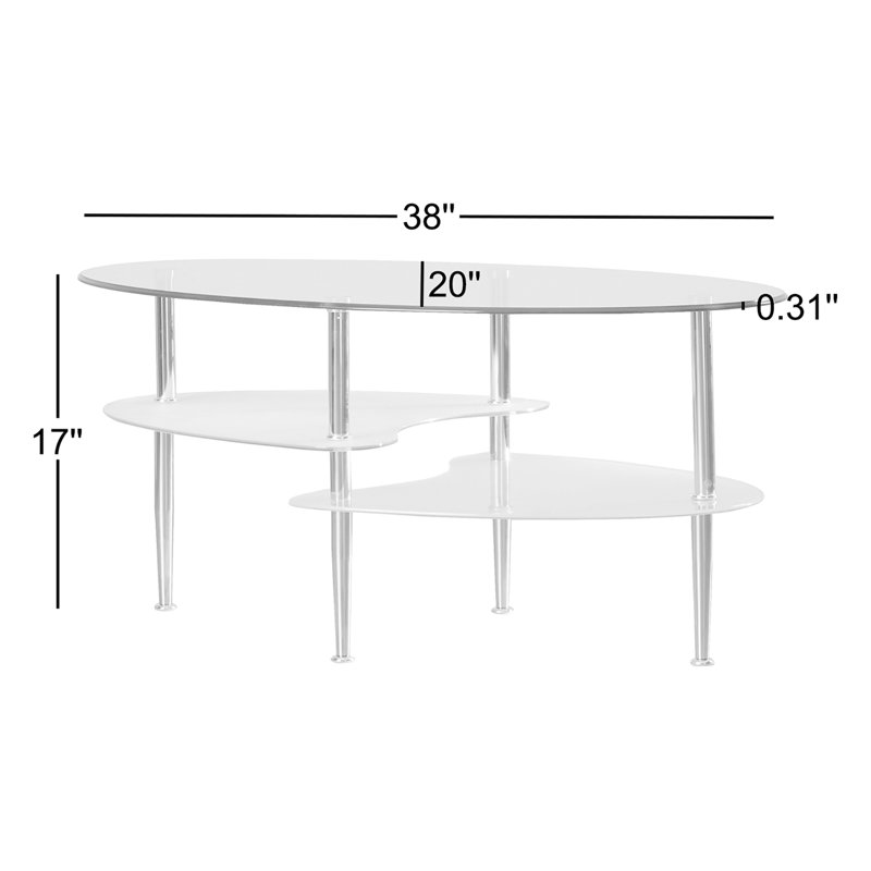 Keauri Multi-Shelf Glass Coffee Table