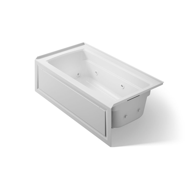 Archer Alcove 60" x 32" Whirpool Bathtub, Ice Grey, Right