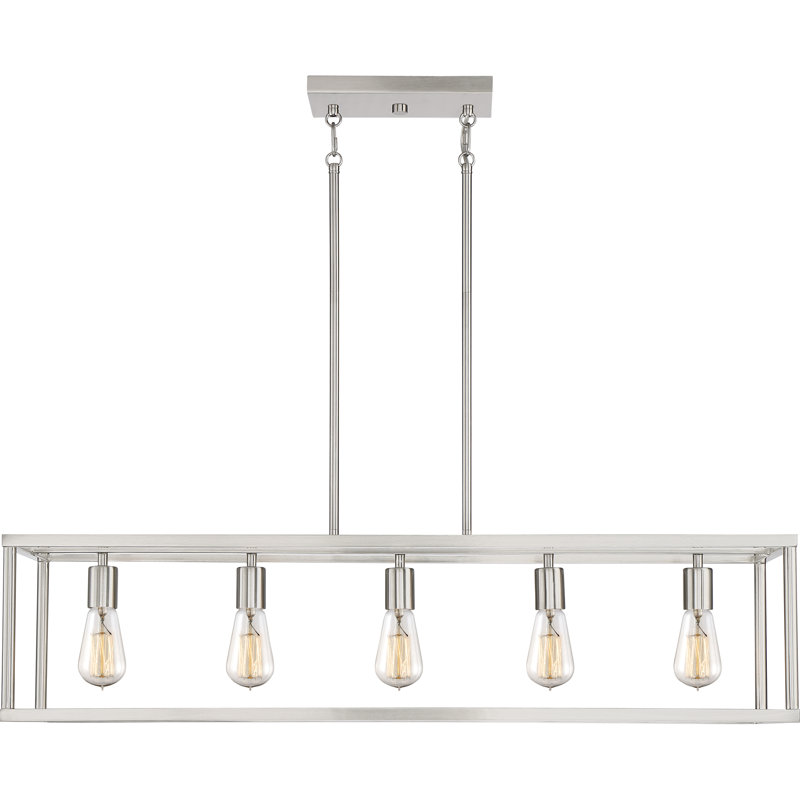 Luminaire suspendu linéaire à cinq lumières pour îlot de cuisine New Harbor