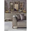 Canapé rembourré Modern Glam avec structure en métal et coussins décoratifs