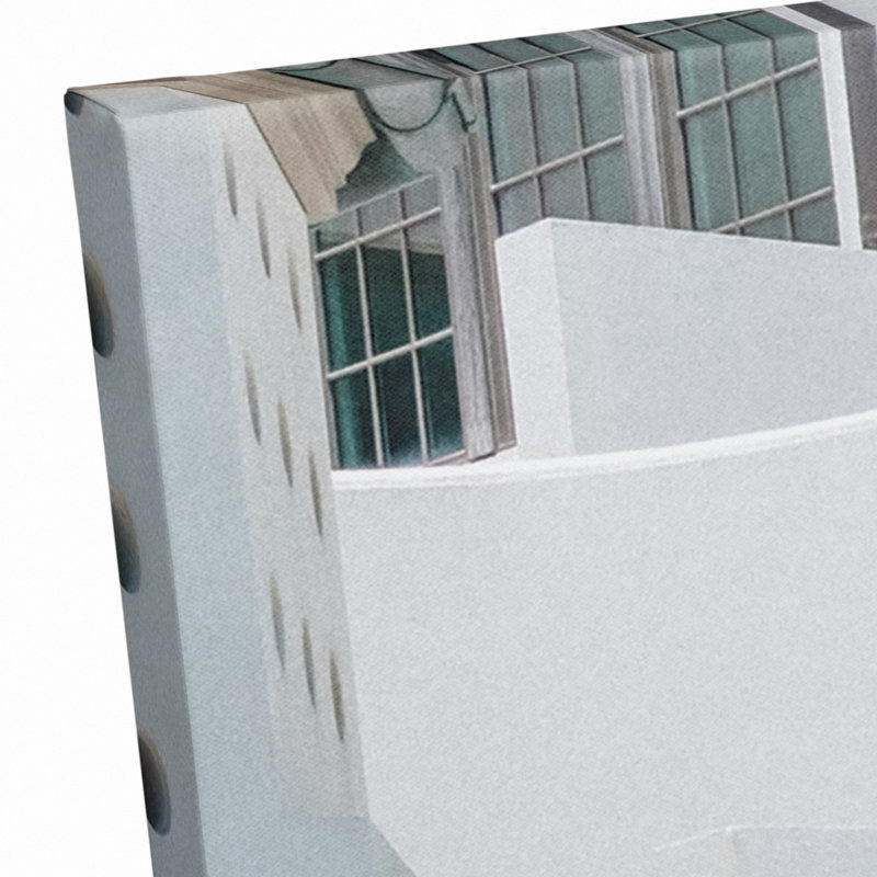 «Doors Blue Greek Buildings 2», impression sur toile tendue