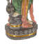 Sculpture Cole et ganesh en résine grise avec des accents verts, bleus et rouges