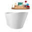 Baignoire autoportante 55 po blanc brillant avec drain interne Streamline