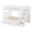 Lit superposé avec tablettes et tiroirs de rangement-369063405