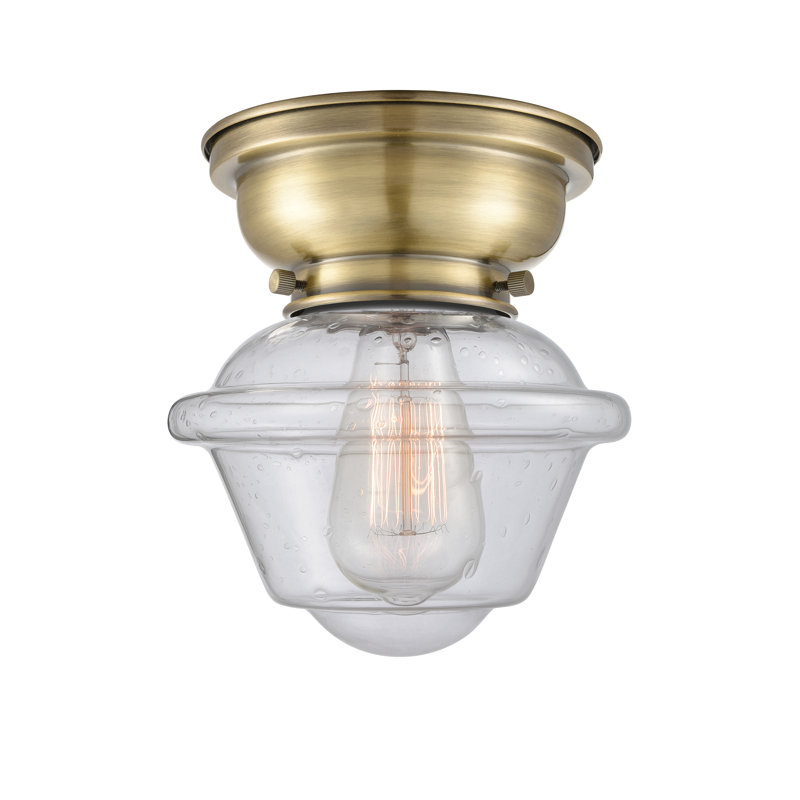 Plafonnier encastré 1 lumière 7,5 po Baptiste, Laiton antique, Grainé, Ampoule DEL 6 watts Vinage