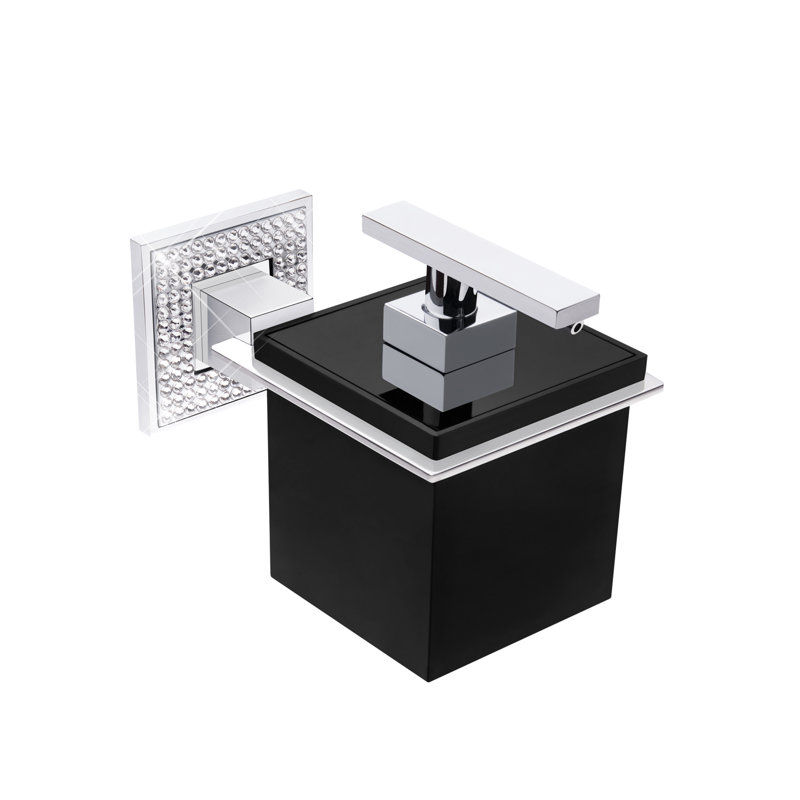Distributeur de savon mural Popp, Chrome poli/Noir