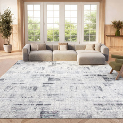 Zaid Abstract Grey/Black Area Rug