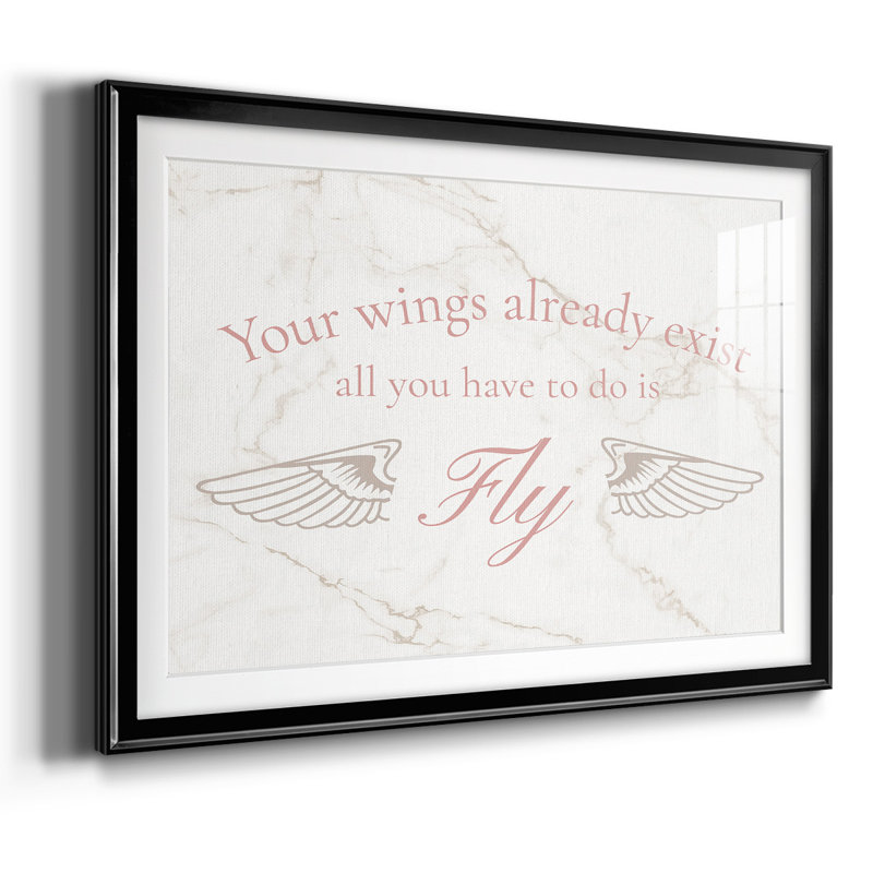 " Wings Exist ", Black, 27" H x 39 W x 1.5 D