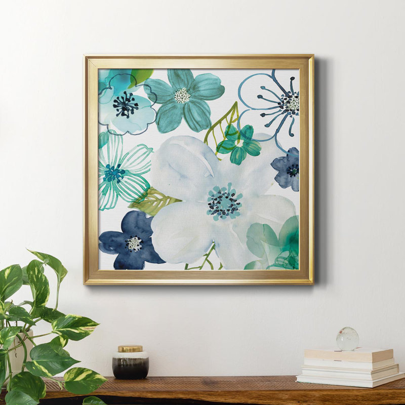 Layers of Summer II - Toile encadrée de qualité supérieure - prête à être accrochée, H 26,5 po x l 26,5 po x P 1,5 po, Or