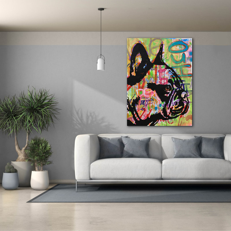 «Indelible Frenchie» par Dean Russo, H 54 po x l 40 po x P 1,5 po