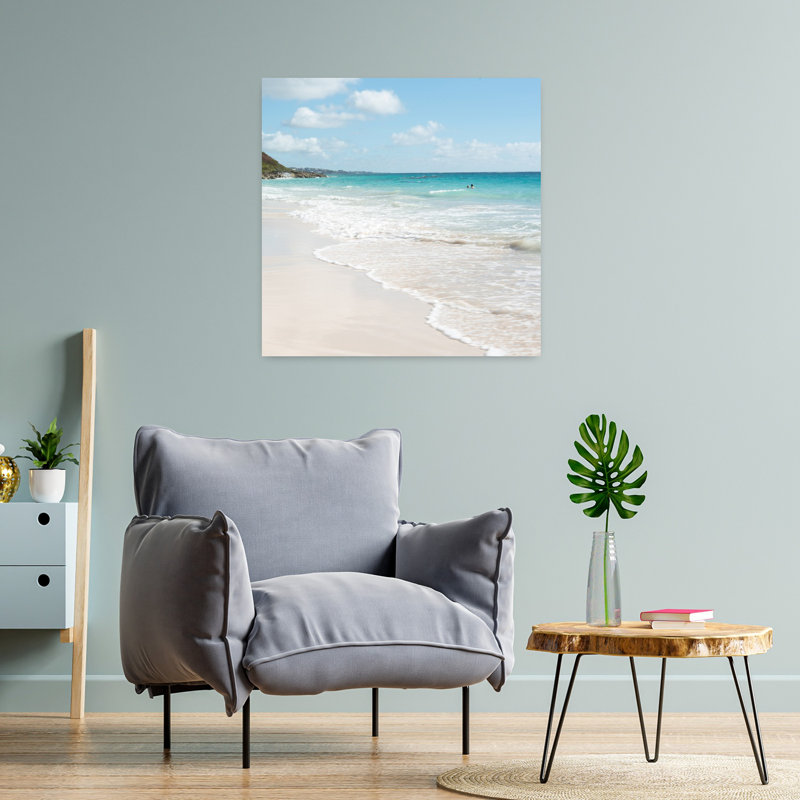Art contemporain, plage, océan, H 24 po x l 24 po