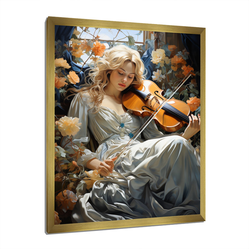 Radiant Serenade Music Portrait II - reproduction, Encadrement doré, H 20 po x l 12 po x P 1 po