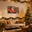 Ensemble de 3 impressions sur toile de Noël, père Noël fabriquant des ornements avec des elfes-1303624590