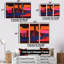 Midnight Melody Retro 70S Mauve orange II - ensemble d'art mural abstrait-108313841-108313845