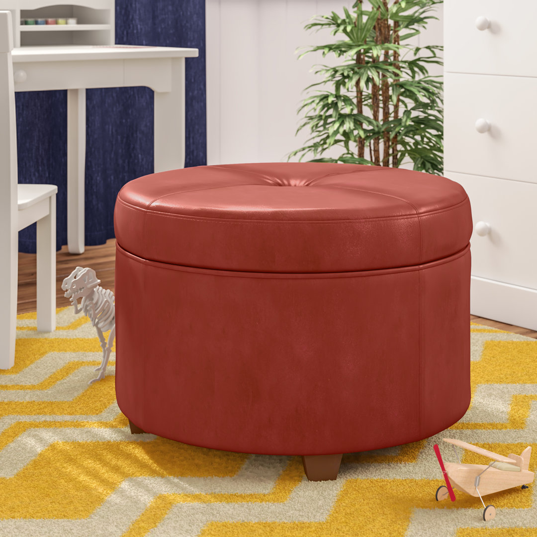 Breyonce Faux Leather Ottoman Winston Porter Upholstery Color: Cinnamon Red Faux Leather