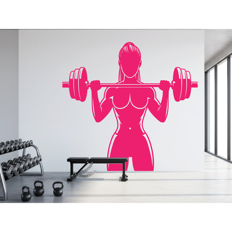 Adhésif décoratif pour la condition physique des femmes: art d'entraînement de gym, Motivation 379DRE, 22 po x 23 po, Lilas