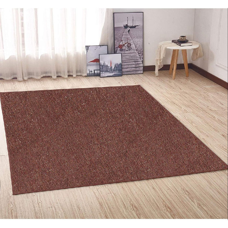 Tapis uni rouille tissé à la machine, Carré 10 pi
