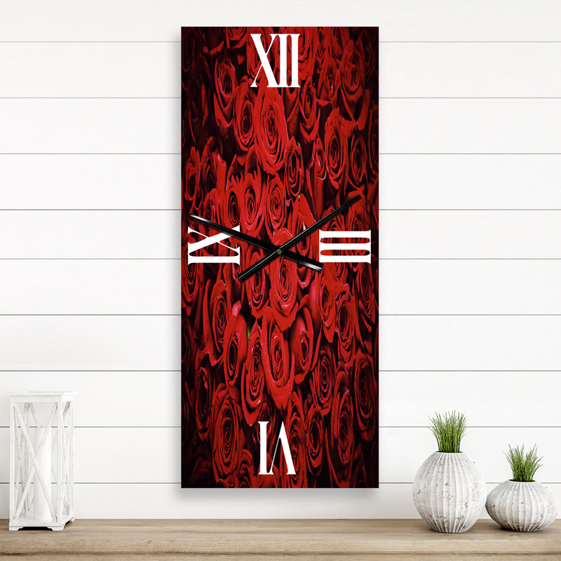 Rose d'hiver - horloge murale traditionnelle, Petit