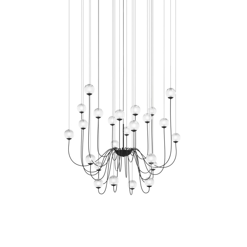 Puppet 24 - Light Chandelier, White, Matte Black
