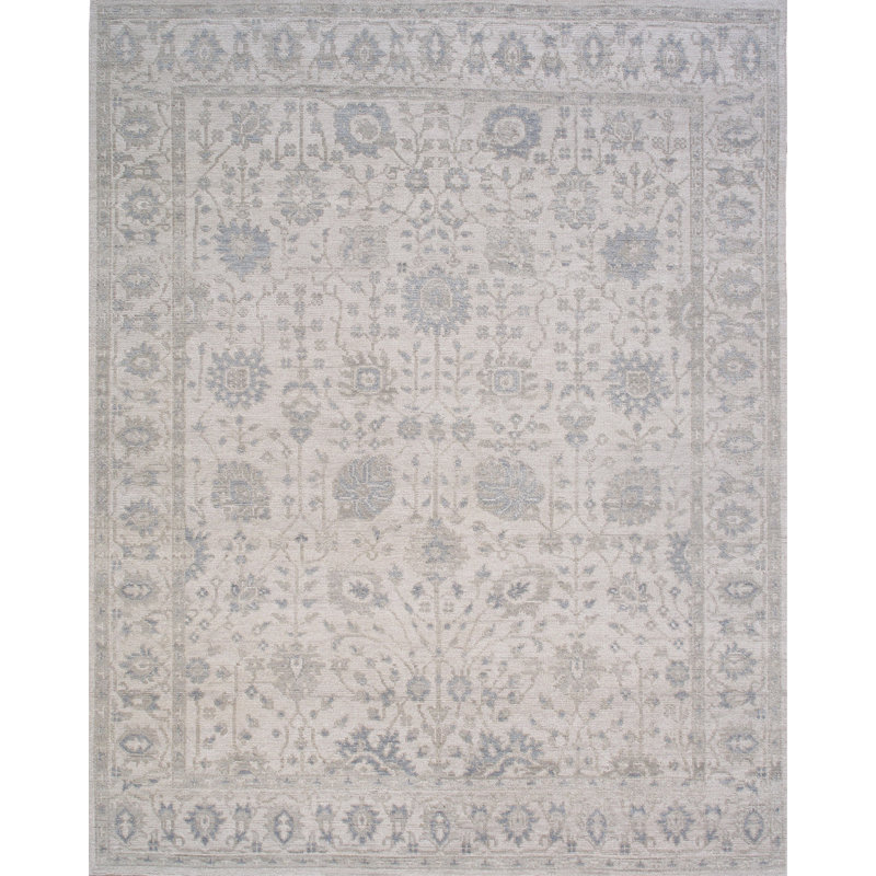 Tapis ivoire en laine Oushak