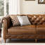 Causeuse-coussin standard en cuir véritable brun-547879982